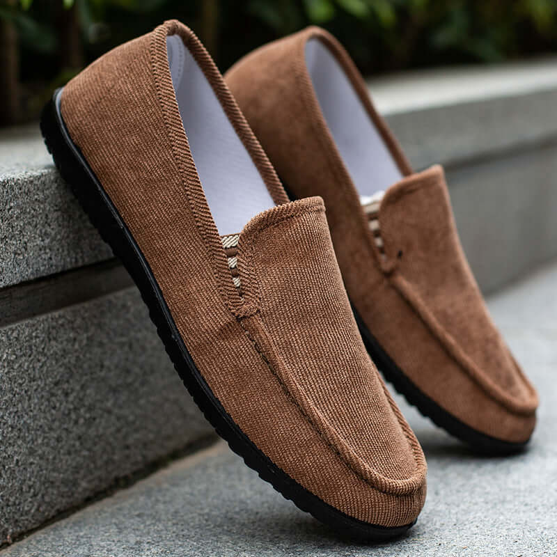 Herren Cord Loafers - Rutschfest & Bequem