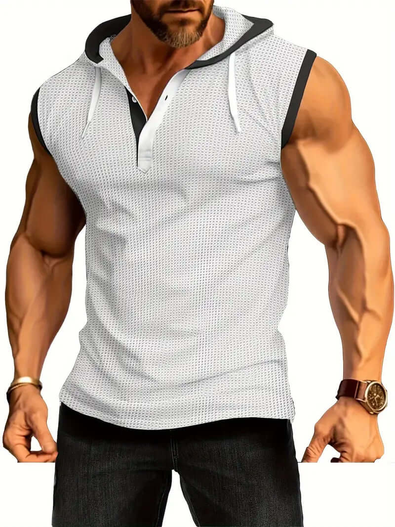 Ärmelloses Kapuzen-Muskelshirt für Herren