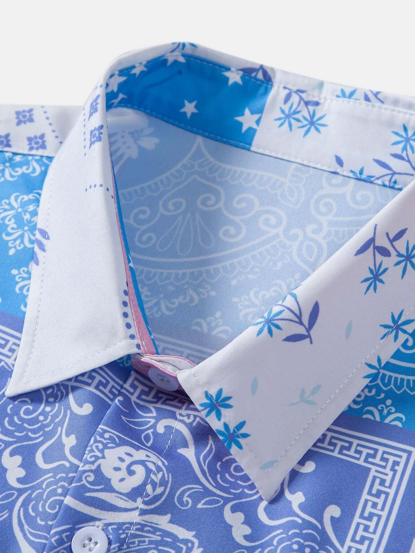 Elegantes Paisley-Blumen-Shirt mit Knöpfen