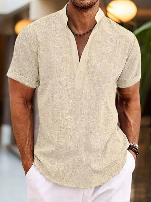 Herren-Poloshirt, bequem & hochwertig, V-Ausschnitt