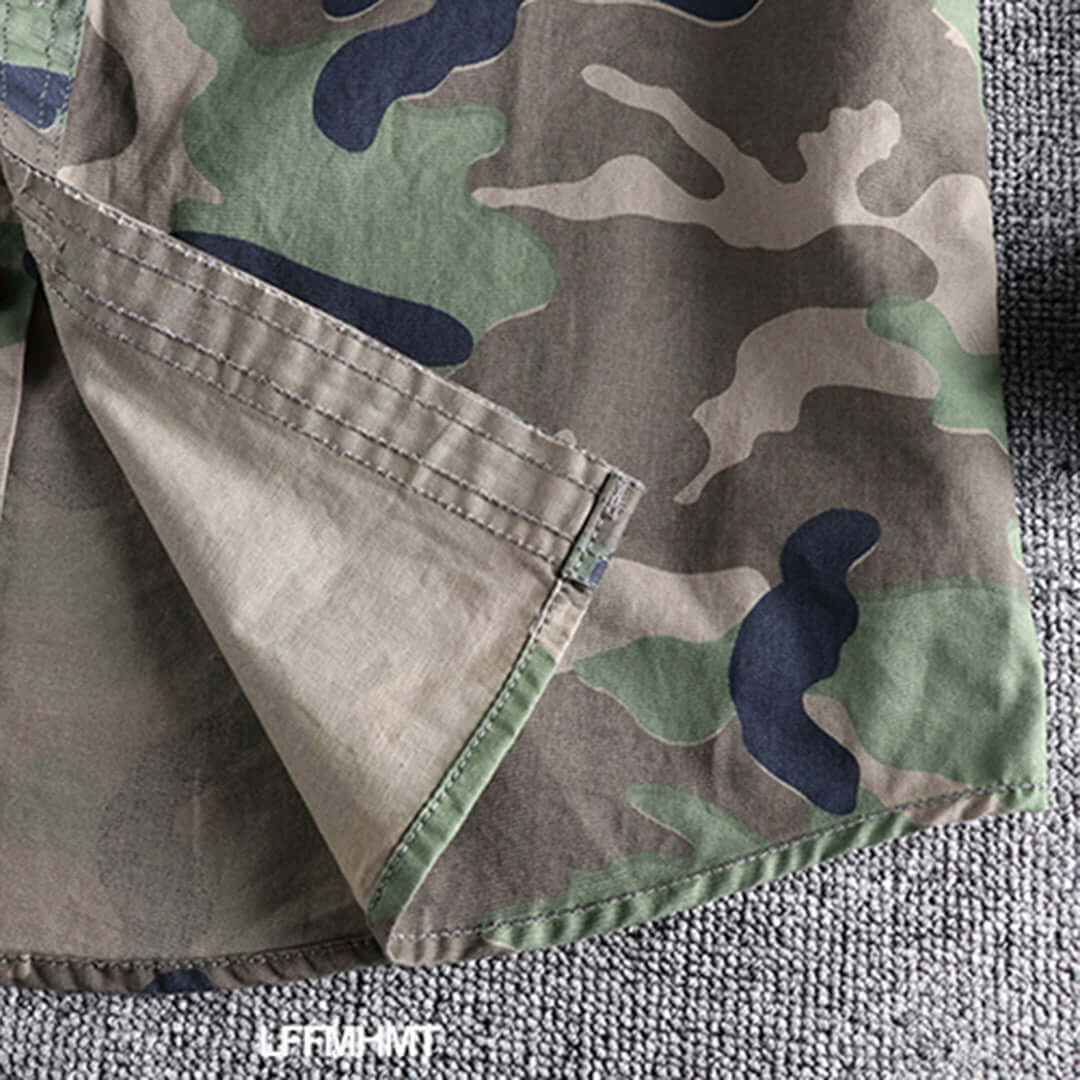 Robustes Herren Langarmhemd Camouflage