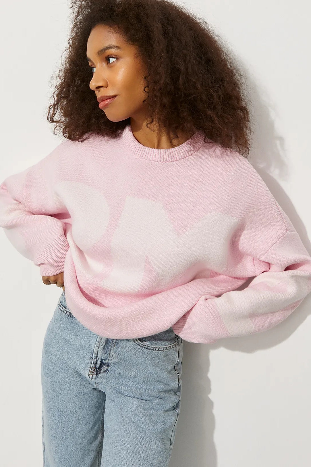 Übergroßer Pullover mit Grafik für Damen