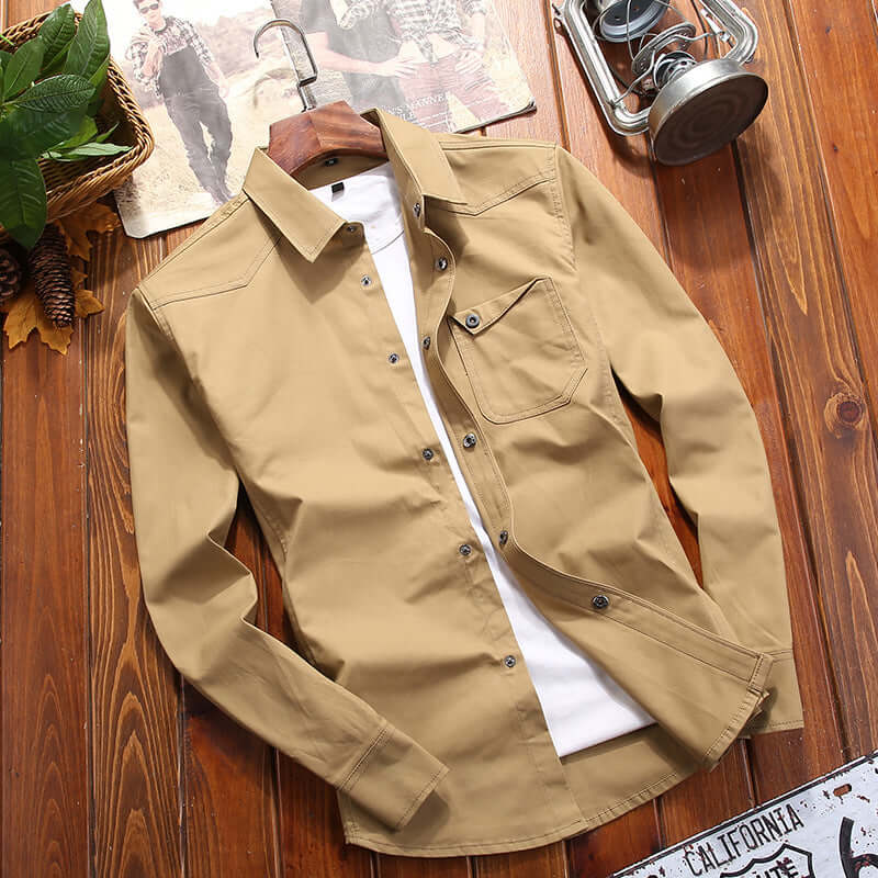 Herrenhemd Vintage Cargo-Stil