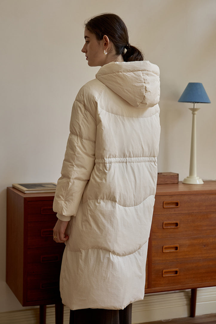 Langer Winter-Puffermantel für Damen