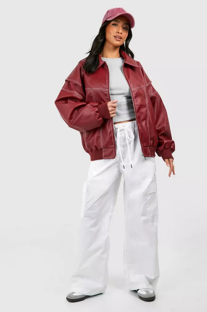 Faye™ - Übergroße Leren Jas