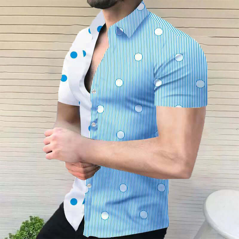 Herren Kurzarm Hemd im Doppel Design