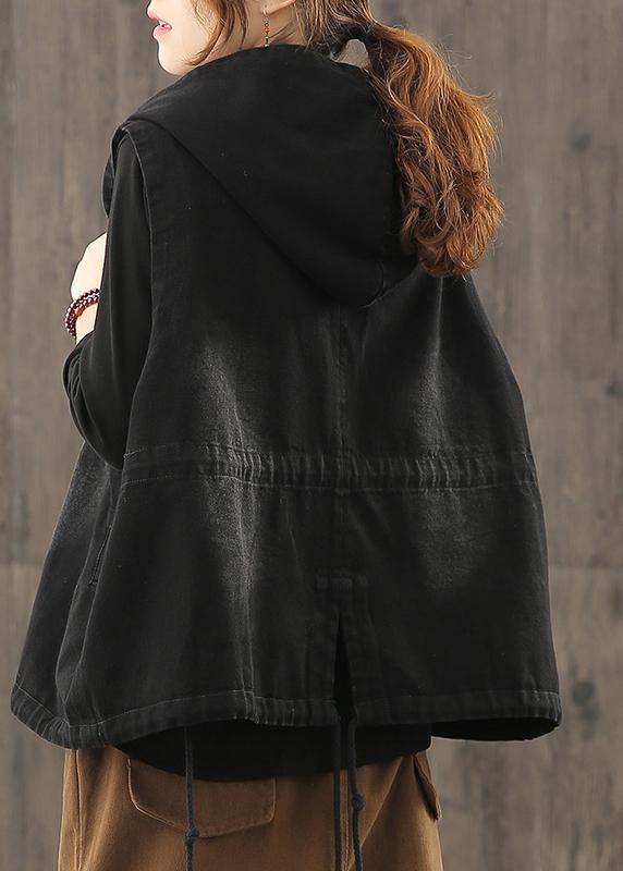 Gwynivere | Denim-Weste Lose Tooling Breasted Hooded Vest