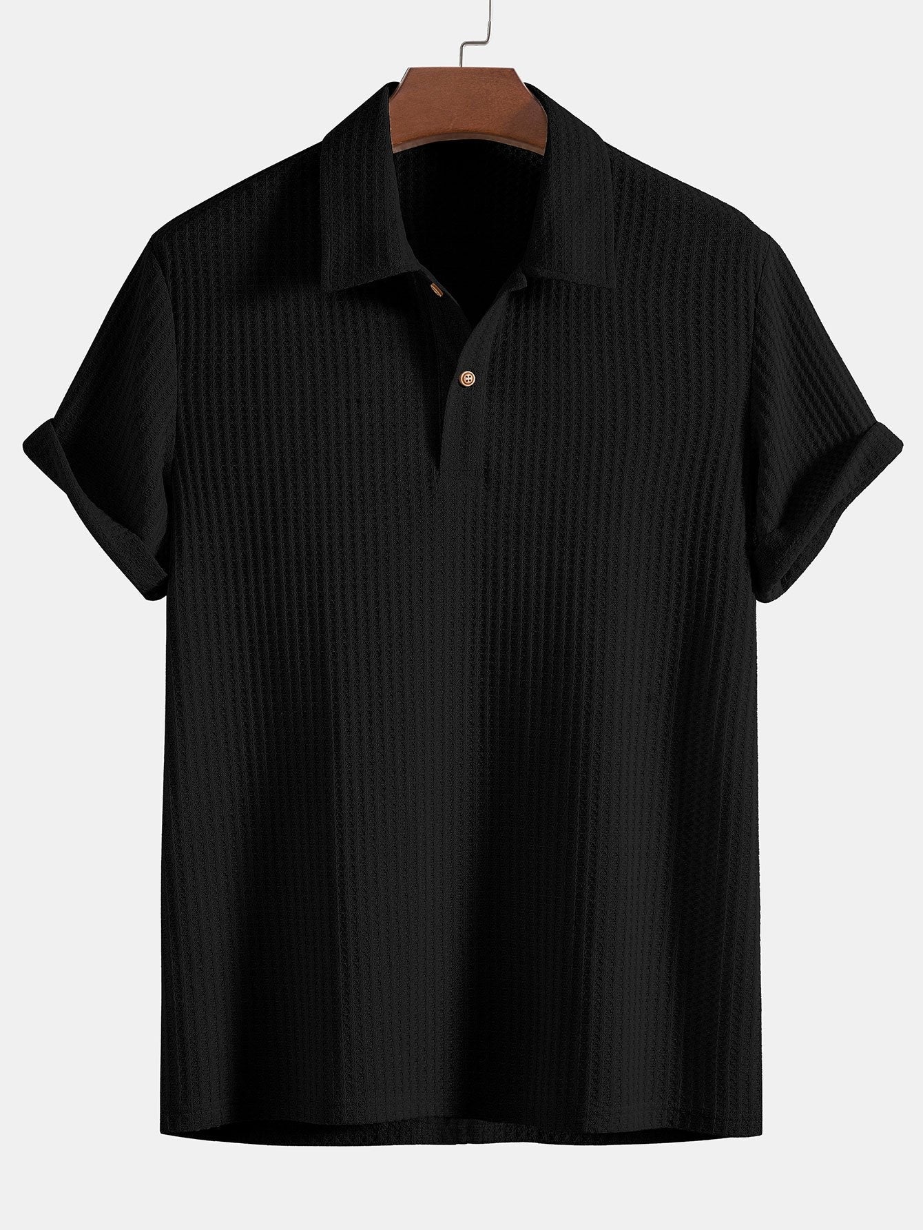 Herren Polohemd mit Waffelstruktur Slim Fit – Jovesso