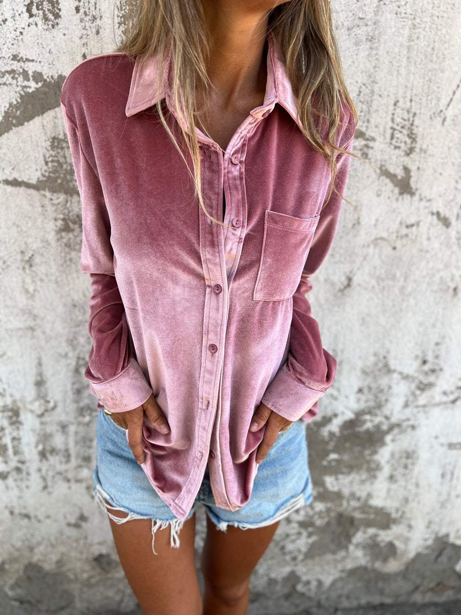 Samtbluse Damen Elegant Zeitlos Langarm – Victoria