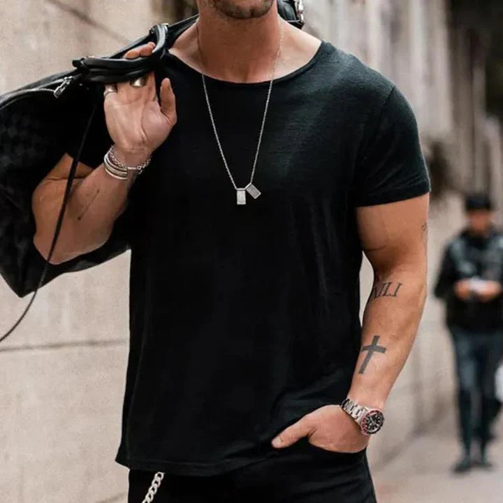 Lässiges T-Shirt mit Rundhalsausschnitt