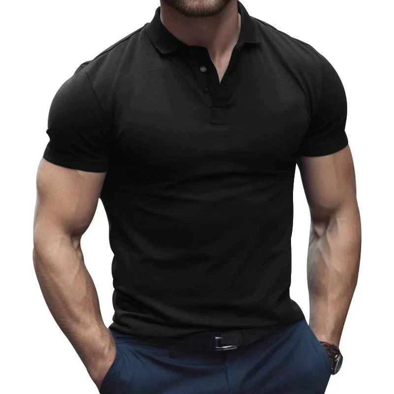 Herren kurzarm Poloshirt körperbetont