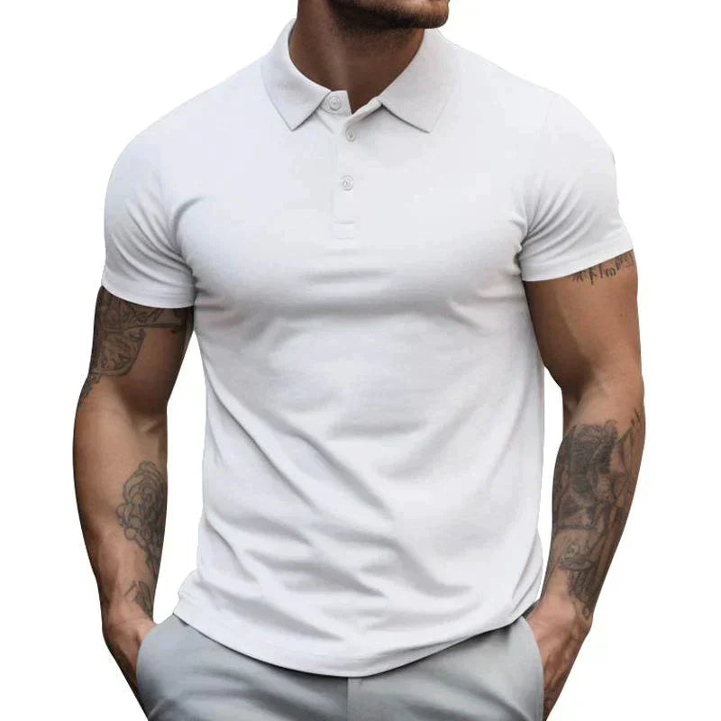 Herren kurzarm Poloshirt körperbetont