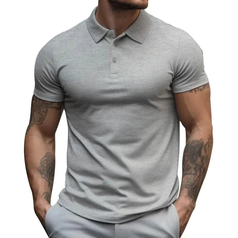 Herren kurzarm Poloshirt körperbetont