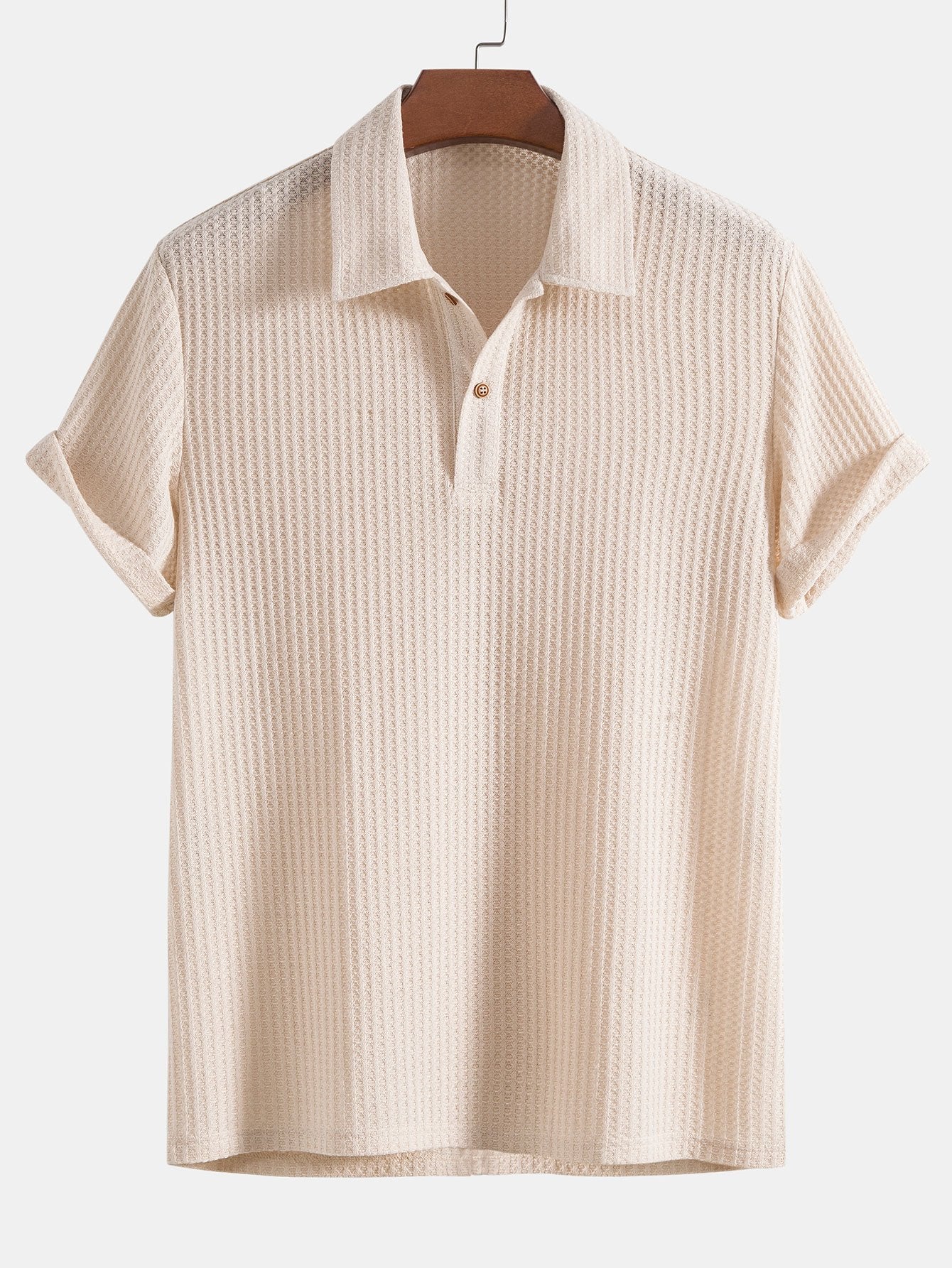 Herren Polohemd mit Waffelstruktur Slim Fit – Jovesso