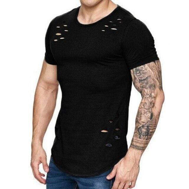 Graues T-Shirt mit Löchern - Tom