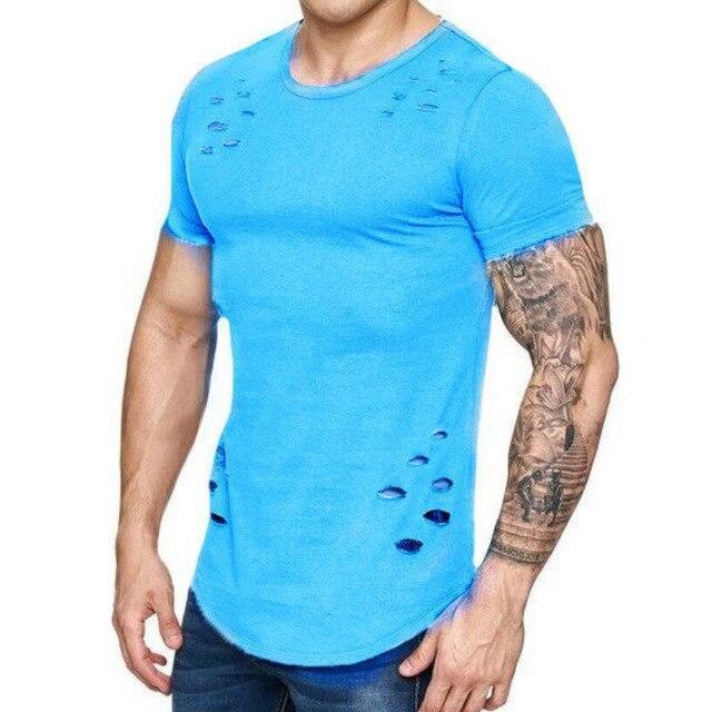 Graues T-Shirt mit Löchern - Tom