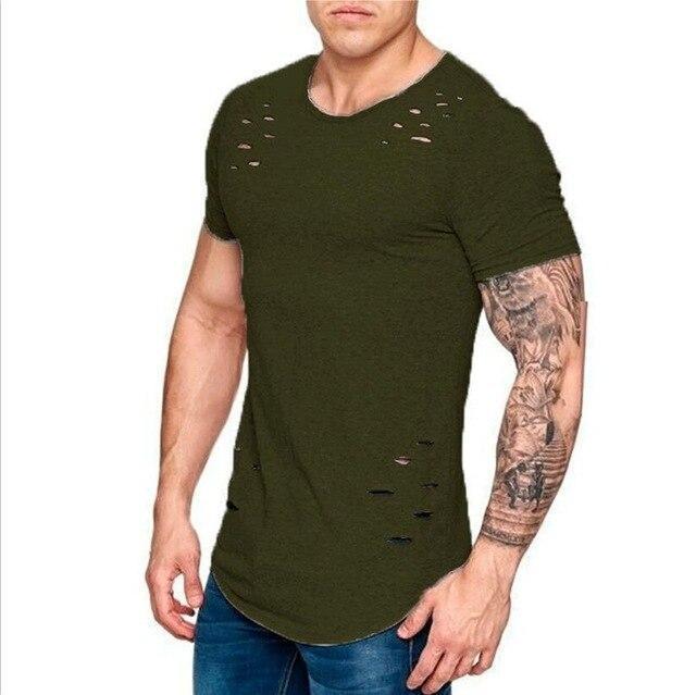 Graues T-Shirt mit Löchern - Tom