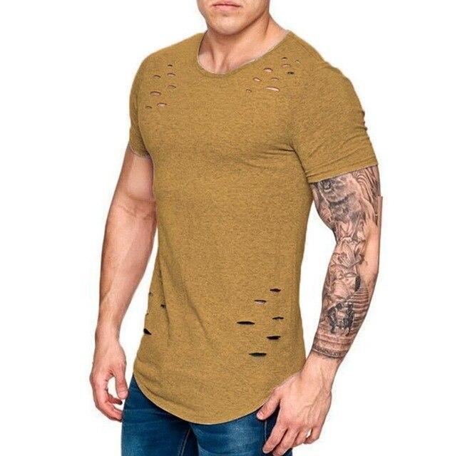 Graues T-Shirt mit Löchern - Tom