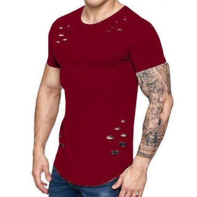 Graues T-Shirt mit Löchern - Tom