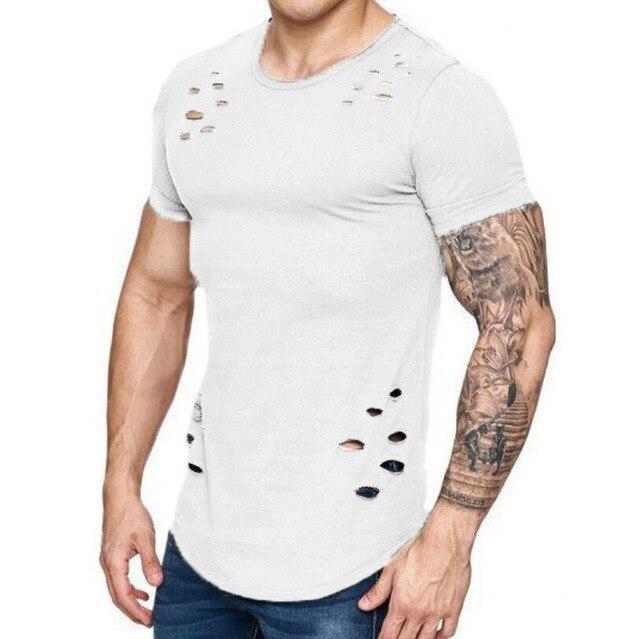 Graues T-Shirt mit Löchern - Tom
