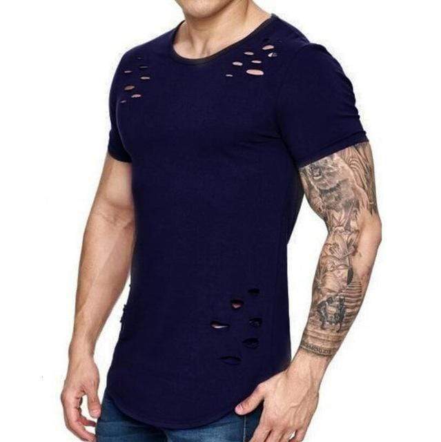 Graues T-Shirt mit Löchern - Tom