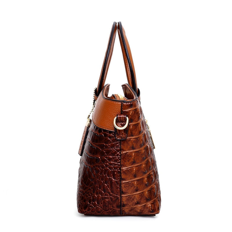 Hanna™ - Stilvolle Krokodilledertasche mit handgefertigten Details