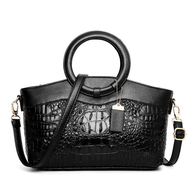 Hanna™ - Stilvolle Krokodilledertasche mit handgefertigten Details