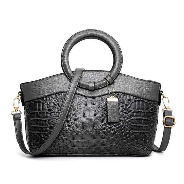 Hanna™ - Stilvolle Krokodilledertasche mit handgefertigten Details