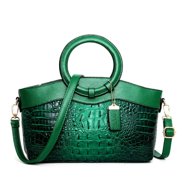 Hanna™ - Stilvolle Krokodilledertasche mit handgefertigten Details