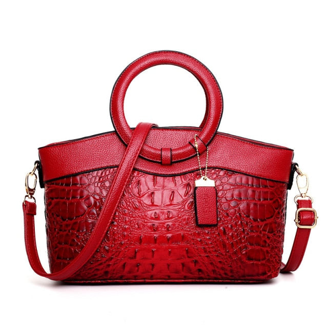 Hanna™ - Stilvolle Krokodilledertasche mit handgefertigten Details