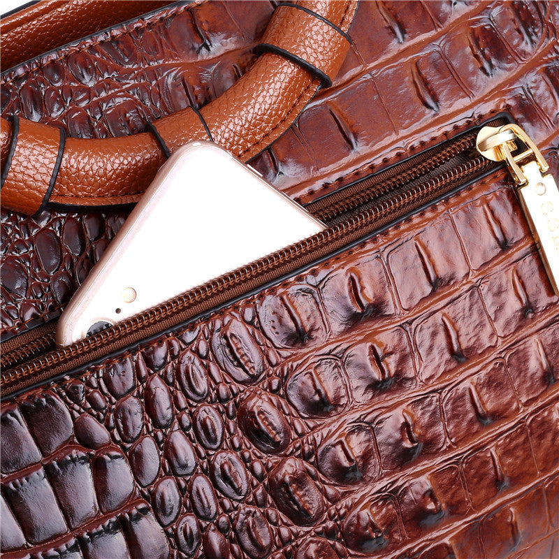 Hanna™ - Stilvolle Krokodilledertasche mit handgefertigten Details