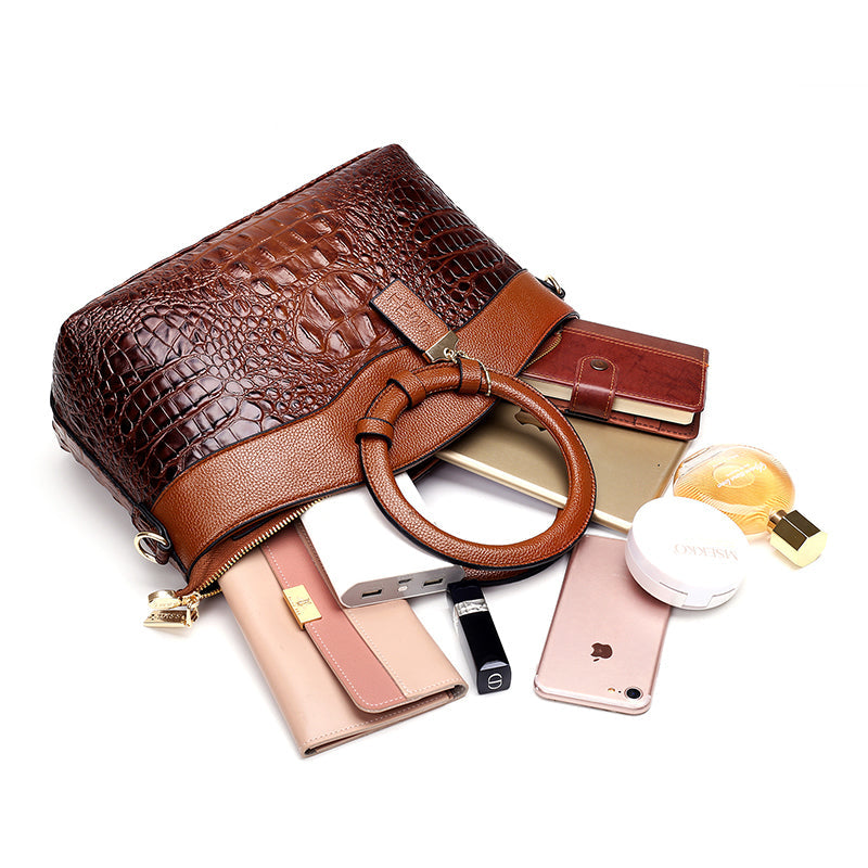 Hanna™ - Stilvolle Krokodilledertasche mit handgefertigten Details
