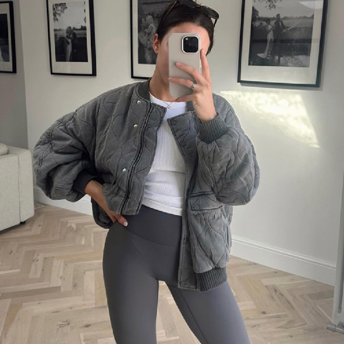 Gemütliche Baseballjacke aus Baumwolle für Frauen