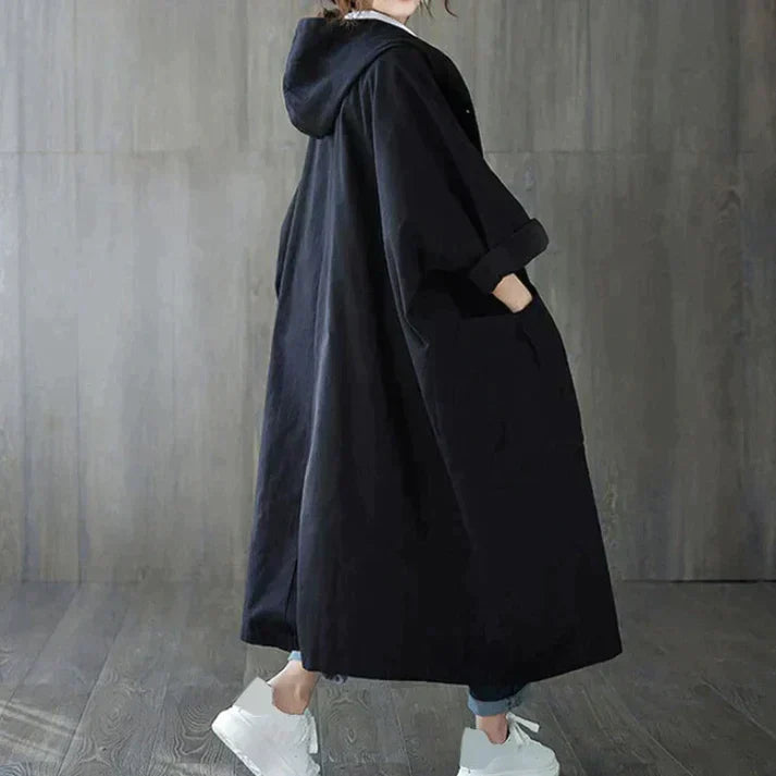 Winddichter Trenchcoat in Übergröße mit Taschen für Damen