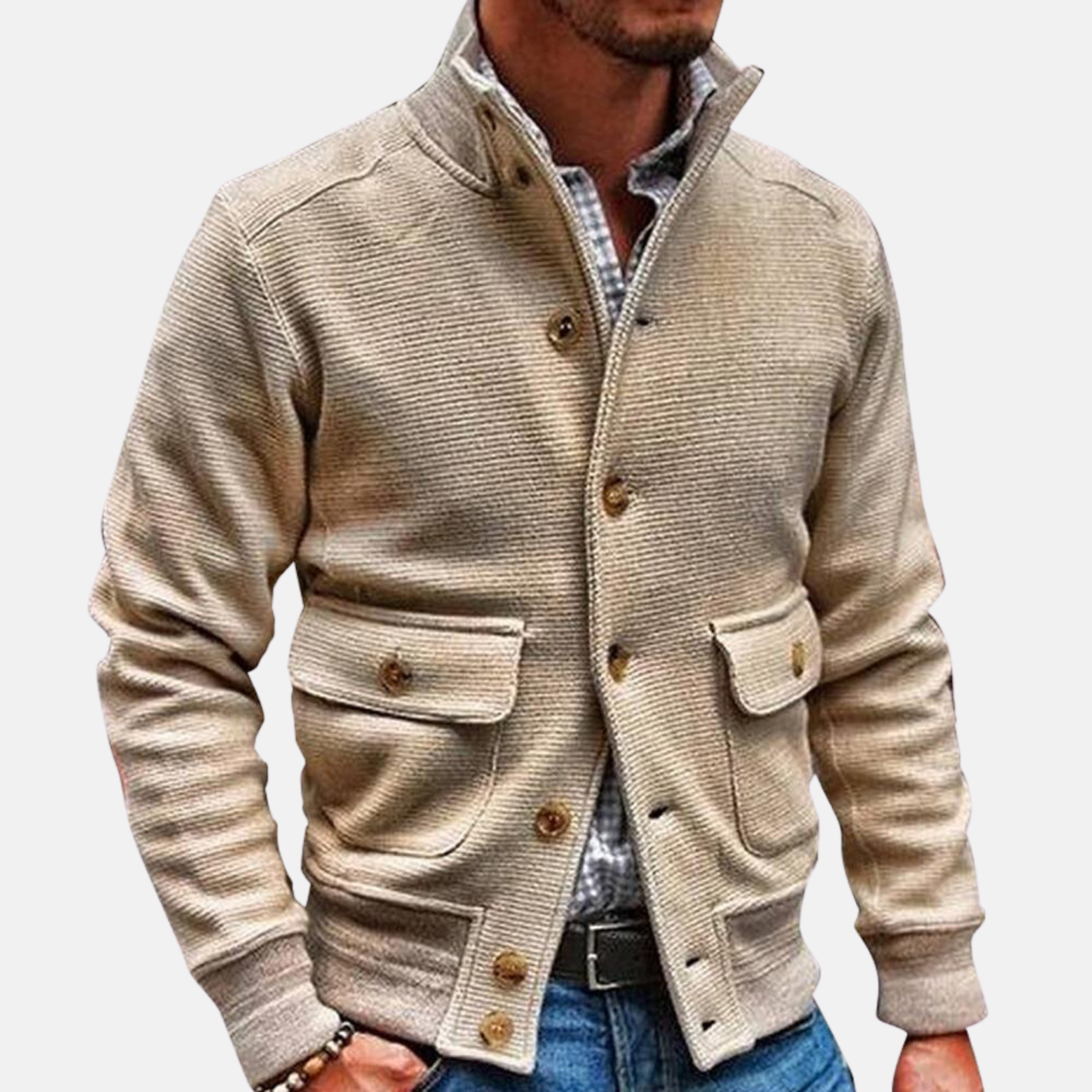 Stylische Jacke mit Stehkragen für Männer