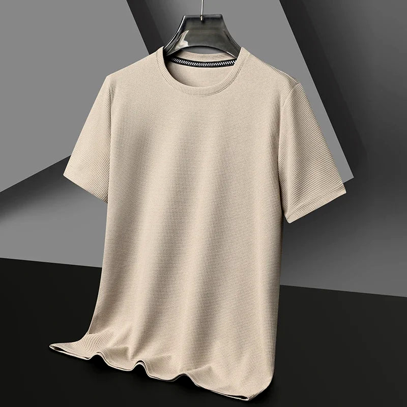 Thad - Premium Baumwollwaffel T-Shirt Braun